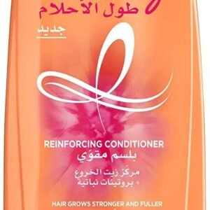 لوريال باريس بلسم مرمم طول الأحلام بكيراتين نباتي زيت الخروع للشعر الطويل التالف 400مل