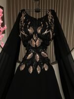 فستان شيفون مع كلفة خرز