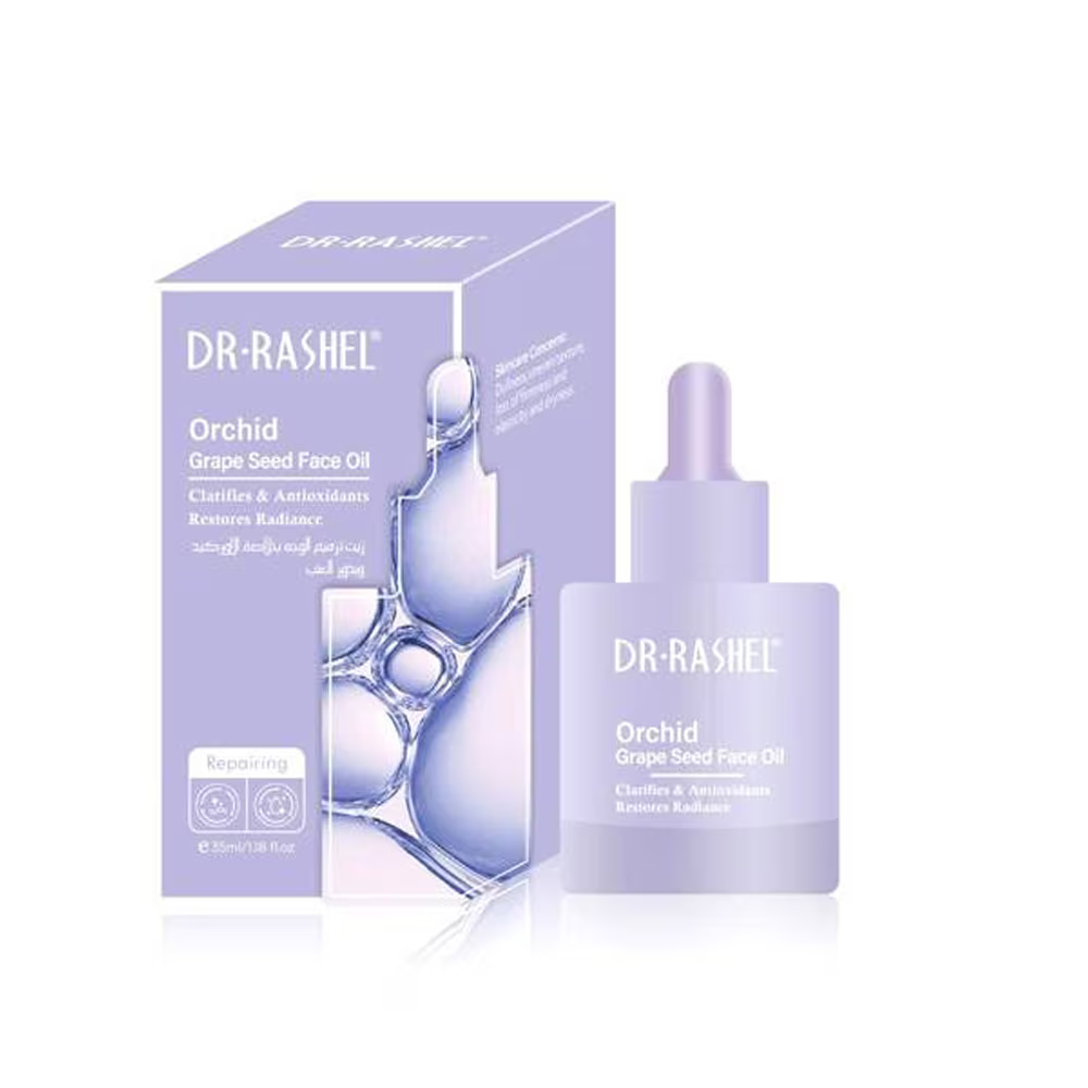 87d0351f-3d8a-46cd-9804-165eeff27903 زيت ترميم الوجه بخلاصة الاوركيدا وبذور العنب من دكتور راشيل -35مل