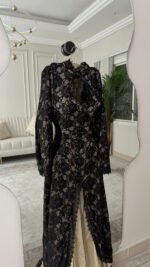 ⁦فستان دانتيل بقصة اروبية⁩ - الصورة ⁦2⁩