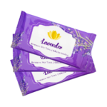⁦منشفة وجه قطنيه مبلله ومنعشة لافندر 25 حبة مصنوعة من القطن ومغلفة بإحكام⁩ - الصورة ⁦2⁩