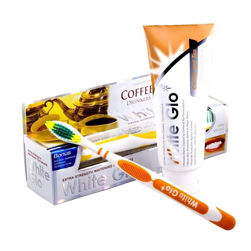 b5b5d7db-9ec2-4a33-9bd5-8a79eba3d73f.jpg معجون أسنان للتبييض من آثار الشاي والقهوة مع فرشاة أسنان - وايت جلو - الصورة 1
