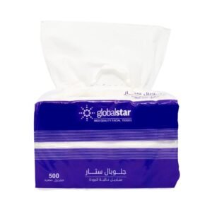 مناديل جلوبال ستار 500 منديل مفرد أزرق - شد 10 باكت