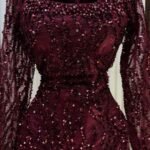 فستان دانتيل مطعم بفصوص كريستال PR