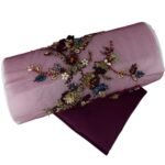 بانو تطريز فاخرة على قماش تول ناعم شفاف