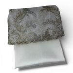 ⁦قطعة تول فاخر مطرز بنقوش ذهبية مع ساتان ناعم 3متر⁩ - الصورة ⁦3⁩