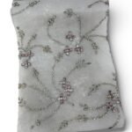 ⁦قطعة شك يدوي تطريز فضي وردي⁩ - الصورة ⁦2⁩