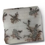 ⁦قطعة قماش تول مطرز 3متر⁩ - الصورة ⁦3⁩