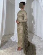 ⁦فستان من خامه دانتيل فرنسي وتل تيواني⁩ - الصورة ⁦2⁩