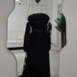 فستان سهرة دانتيل أسود فاخر
