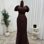 فستان المخمل المطرّز N-O