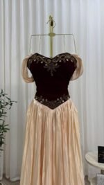 فستان جوخ مع كرنكل دبل كلوش N-O