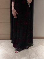 ⁦فستان تل علا ورد مخمليه وخرز وبطانه باربي⁩ - الصورة ⁦3⁩