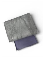 ⁦قطعة المطرّز بلون رمادي بخطوط طولية متداخلة⁩ - الصورة ⁦3⁩