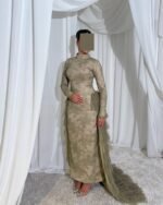 ⁦فستان من خامه دانتيل فرنسي وتل تيواني⁩ - الصورة ⁦4⁩