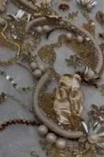 ⁦بانو تول فاخر مطرز ثلاثي الأبعاد شامبين⁩ - الصورة ⁦2⁩