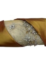 ⁦قماش سهرة ذهبي مطرز بالكريستال⁩ - الصورة ⁦2⁩