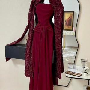 فستان شيفون وكلفة خرز