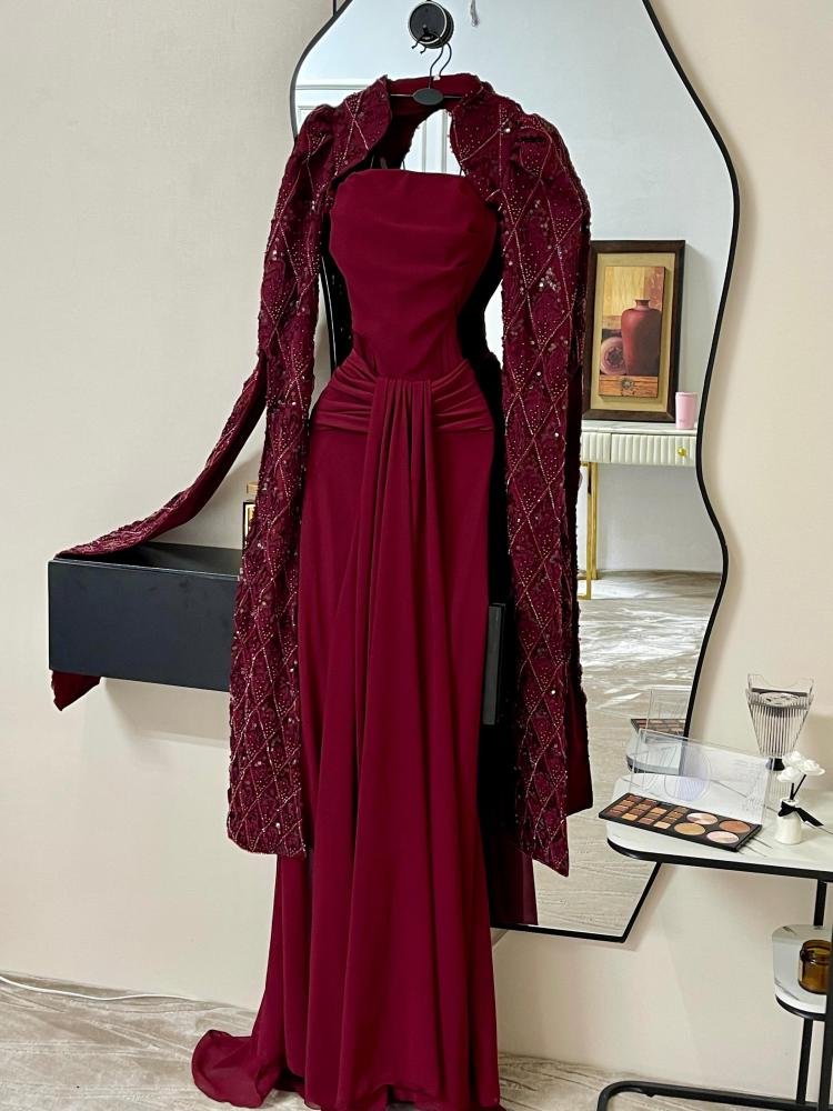 5cfb97db-cd33-4083-9328-3715db38b372-750x1000-2unBEApX6xXGx9WDBgjWjUIeW5x7sj8SMfWFTy2T.jpg فستان شيفون وكلفة خرز - الصورة 1