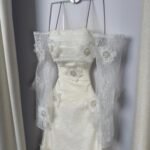 فستان تل مطرزه بورد وخرز