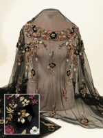 ⁦قماش كلوش مطرز فاخر يدوي مع صدرية جاهزة⁩ - الصورة ⁦2⁩