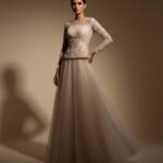 "فستان تل وخرز "