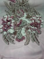 ⁦بانو تل وردي مطرز ورود ثلاثية الأبعاد فاخر⁩ - الصورة ⁦2⁩