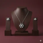 طقم زركون فاخر نسائي – سلسال وحلق أنيق لجميع المناسبات