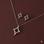 طقم زركون فاخر نسائي – سلسال وحلق أنيق لجميع المناسبات