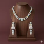 طقم زركون فاخر نسائي – سلسال وحلق أنيق لجميع المناسبات