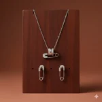 طقم زركون فاخر نسائي – سلسال وحلق أنيق لجميع المناسبات