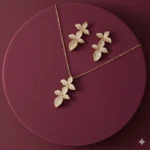 طقم زركون فاخر نسائي – سلسال وحلق أنيق لجميع المناسبات