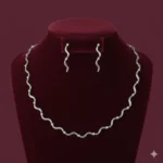 طقم زركون فاخر نسائي – سلسال وحلق أنيق لجميع المناسبات