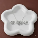 طقم زركون فاخر نسائي – سلسال وحلق أنيق لجميع المناسبات