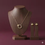 طقم زركون فاخر نسائي – سلسال وحلق أنيق لجميع المناسبات