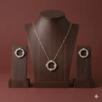 طقم زركون فاخر نسائي – سلسال وحلق أنيق لجميع المناسبات