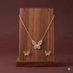 طقم زركون فاخر نسائي – سلسال وحلق أنيق لجميع المناسبات