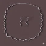 طقم زركون فاخر نسائي – سلسال وحلق أنيق لجميع المناسبات