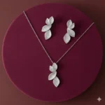 طقم زركون فاخر نسائي – سلسال وحلق أنيق لجميع المناسبات