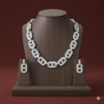 طقم زركون فاخر نسائي – سلسال وحلق أنيق لجميع المناسبات