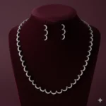 طقم زركون فاخر نسائي – سلسال وحلق أنيق لجميع المناسبات