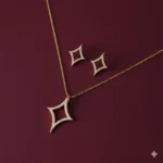 طقم زركون فاخر نسائي – سلسال وحلق أنيق لجميع المناسبات