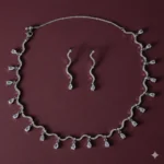 طقم زركون فاخر نسائي – سلسال وحلق أنيق لجميع المناسبات