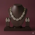 طقم زركون فاخر نسائي – سلسال وحلق أنيق لجميع المناسبات