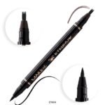 قلم مزدوج لتحديد الحاجب والعين اسود بني متوسط من ميك اوفر 22 - EY004