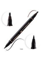 قلم مزدوج لتحديد الحاجب والعين اسود بني متوسط من ميك اوفر 22 - EY004