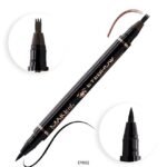 قلم مزدوج لتحديد الحاجب والعين اسود بني غامق من ميك اوفر 22 - EY002