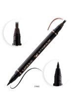 قلم مزدوج لتحديد الحاجب والعين اسود بني غامق من ميك اوفر 22 - EY002