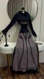 ⁦فستان سهرة أسود ونود فاخر⁩ - الصورة ⁦4⁩