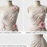 ⁦قماش دانتيل فاخر مطرز بورود ثلاثية الأبعاد وكريستال راقٍ⁩ - الصورة ⁦3⁩